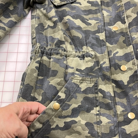 VELVET by GRAHAM & SPENCER Cotton Camo Drawstring Zip/Snap Casual Jacket SZ S - Picture 9 of 16